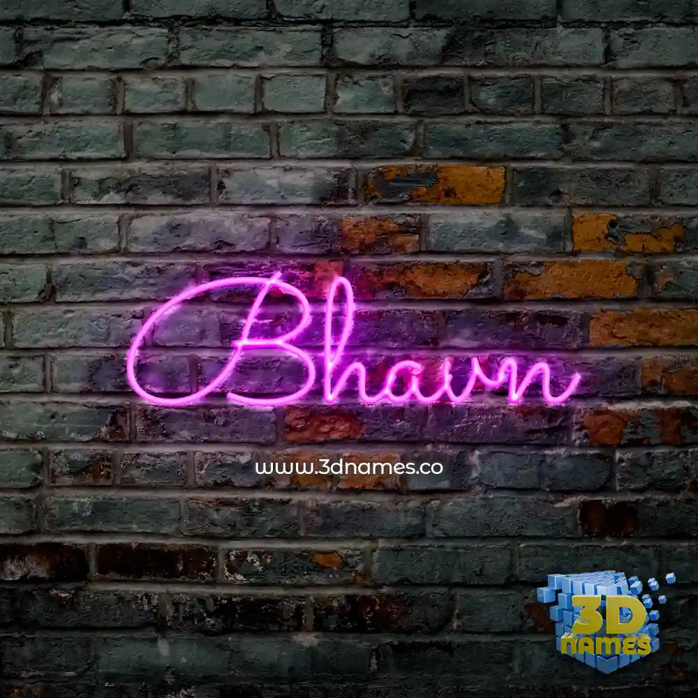 bhavn in Pink Neon style - 3D name wallpaper