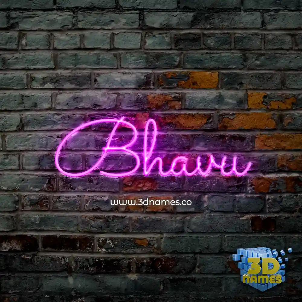 bhavu in Pink Neon style - 3D name wallpaper