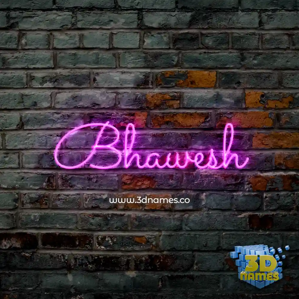 bhawesh in Pink Neon style - 3D name wallpaper
