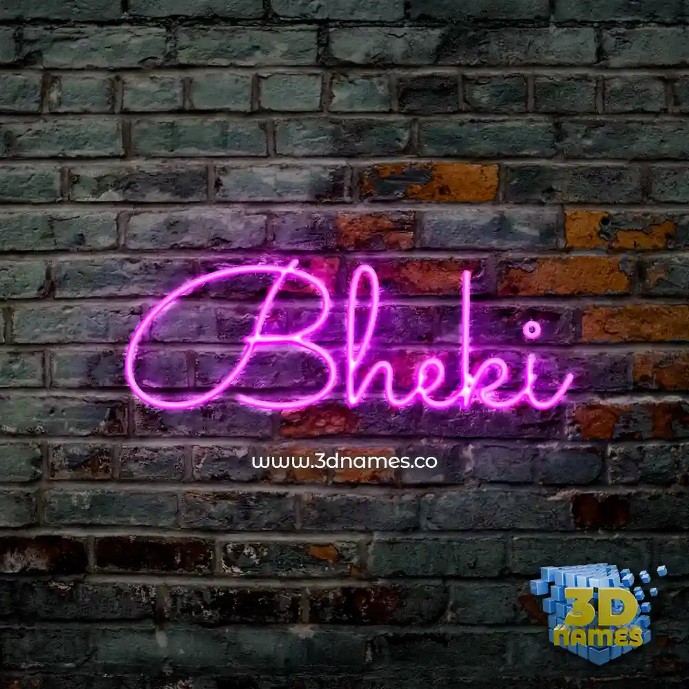 bheki in Pink Neon style - 3D name wallpaper