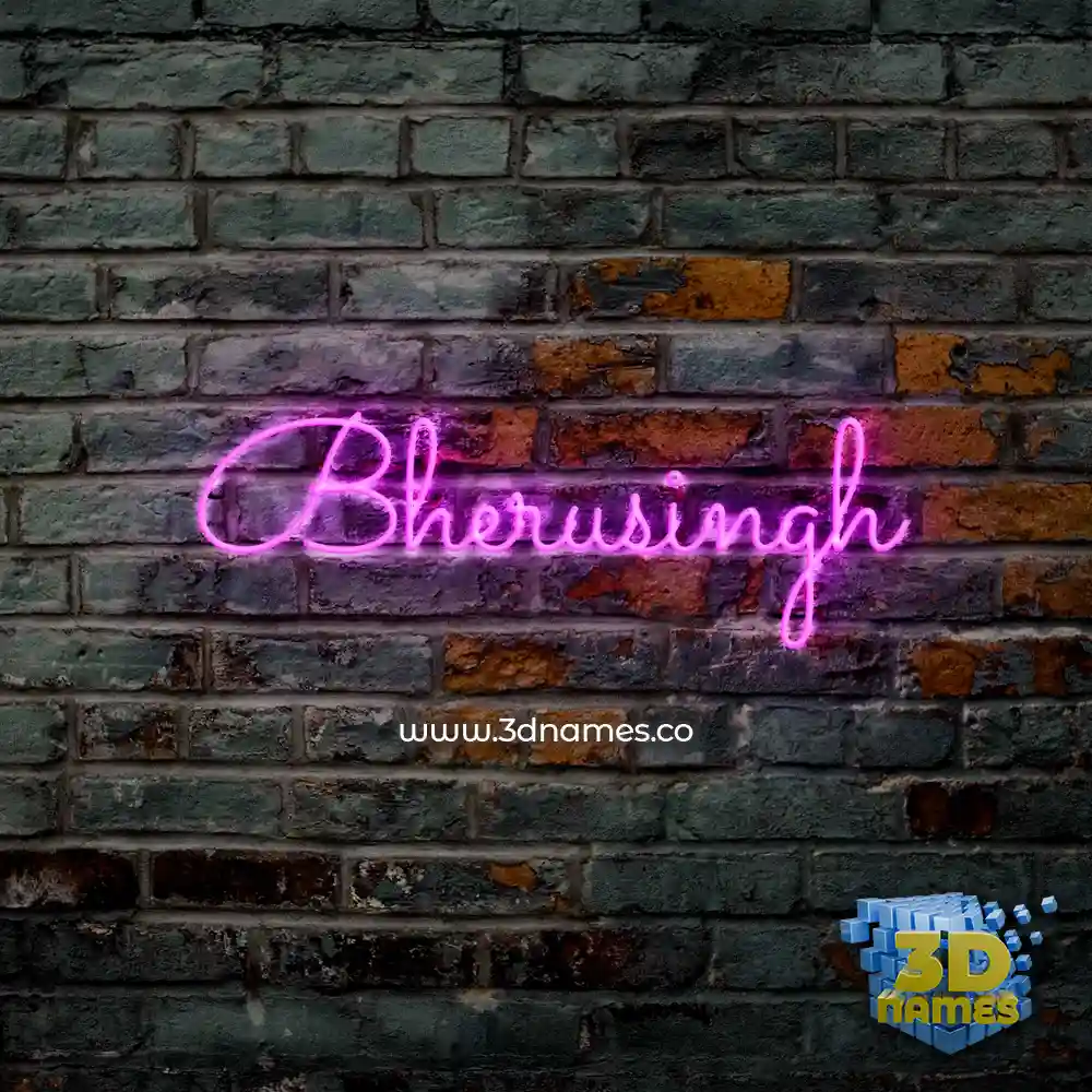 bherusingh in Pink Neon style - 3D name wallpaper