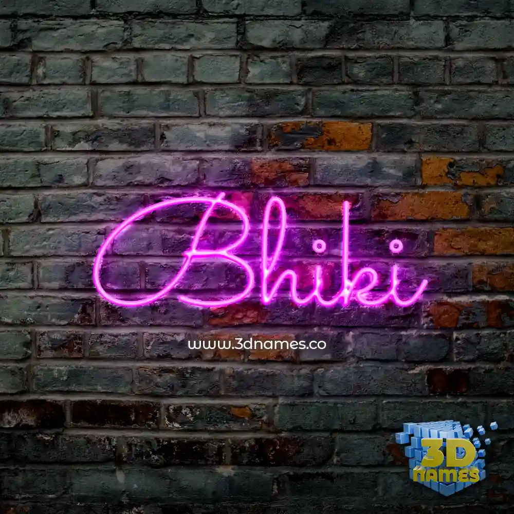 bhiki in Pink Neon style - 3D name wallpaper
