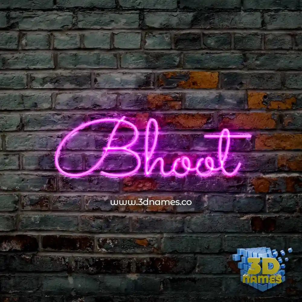 bhoot in Pink Neon style - 3D name wallpaper