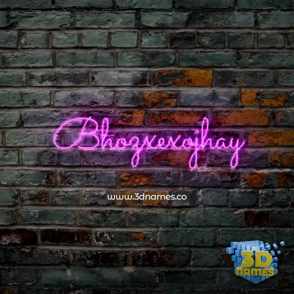 bhozxexojhay in Pink Neon style - 3D name wallpaper
