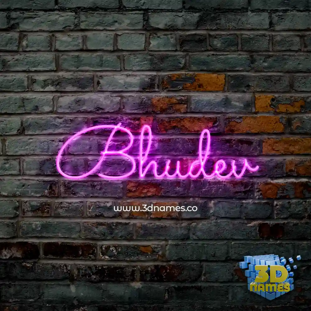 bhudev in Pink Neon style - 3D name wallpaper