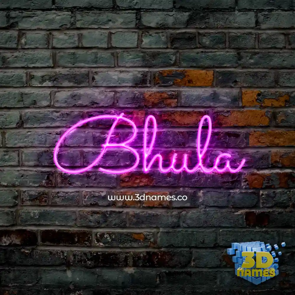 bhula in Pink Neon style - 3D name wallpaper