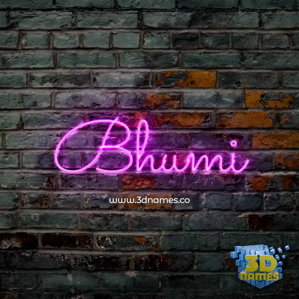 bhumi in Pink Neon style - 3D name wallpaper