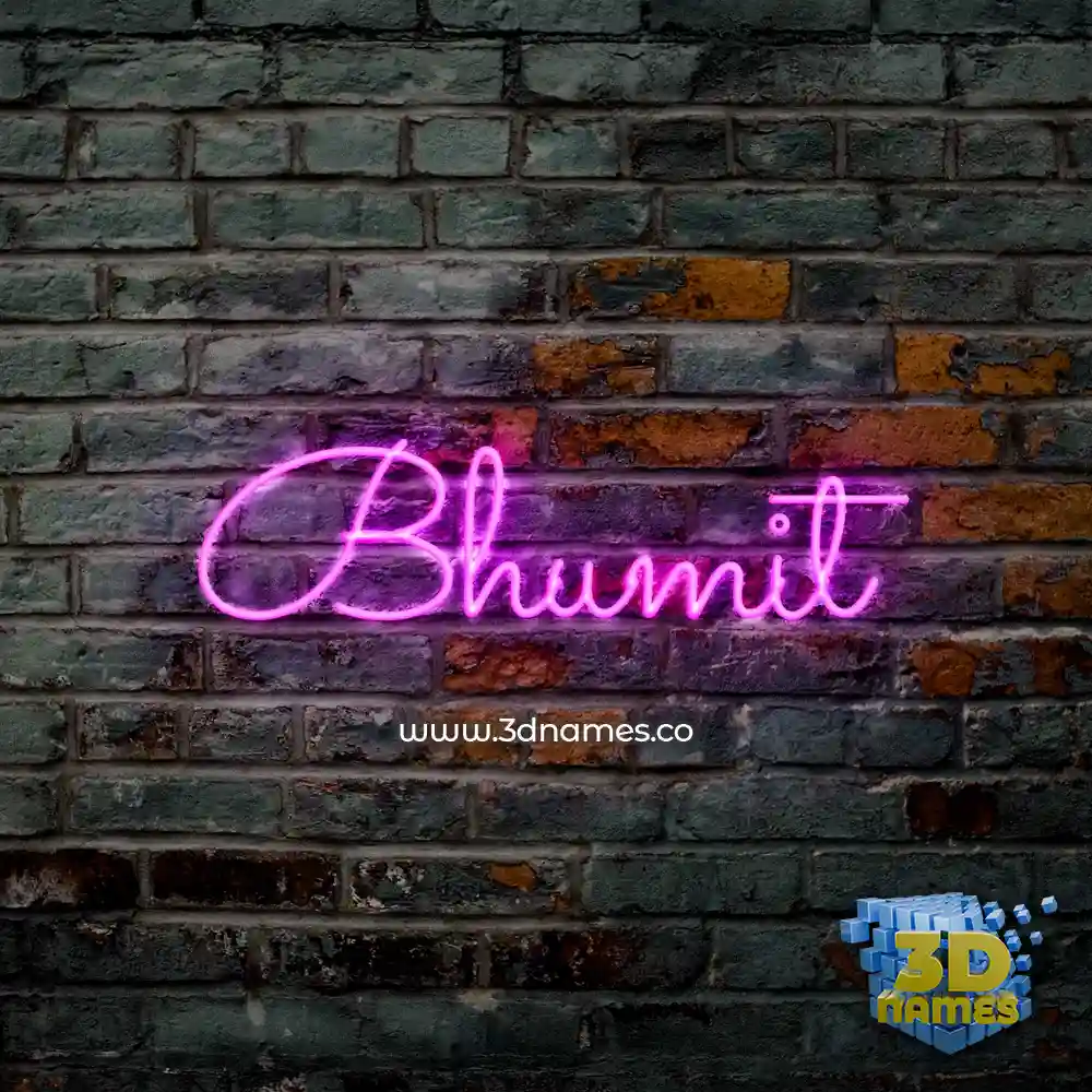 bhumit in Pink Neon style - 3D name wallpaper
