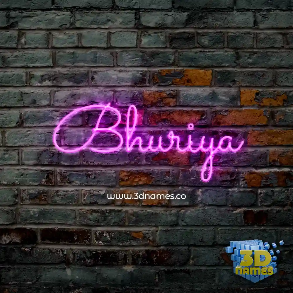 bhuriya in Pink Neon style - 3D name wallpaper