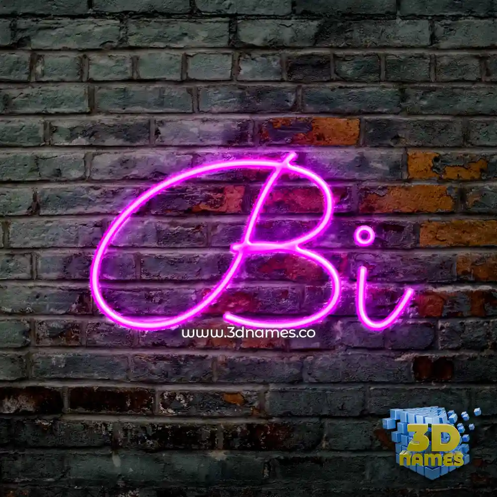 bi in Pink Neon style - 3D name wallpaper