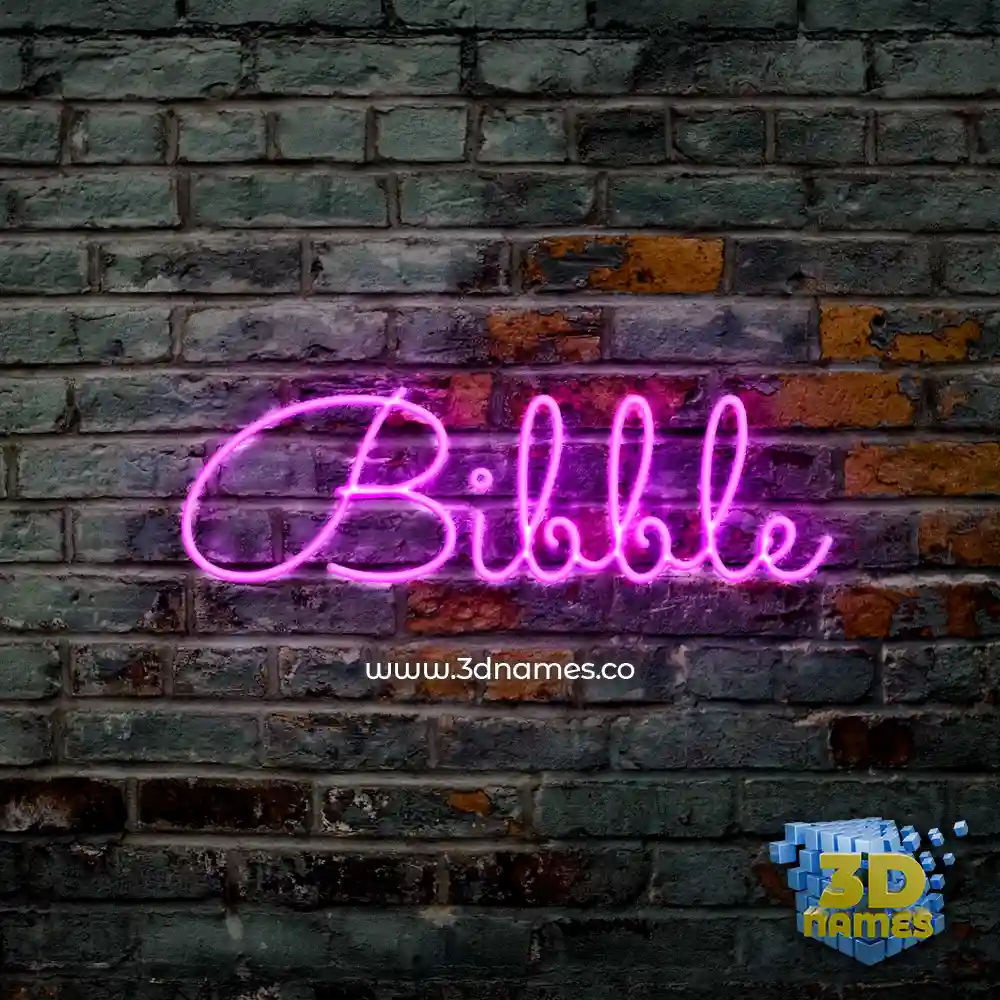 bibble in Pink Neon style - 3D name wallpaper