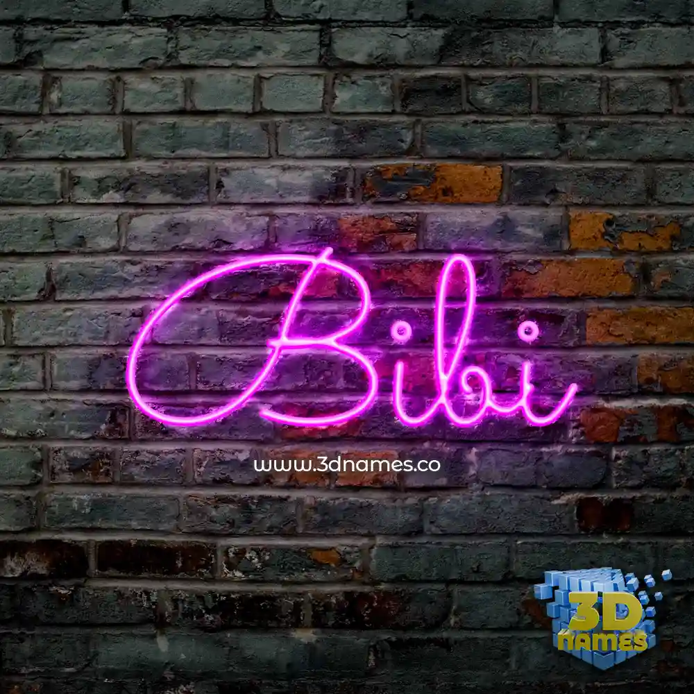 bibi in Pink Neon style - 3D name wallpaper