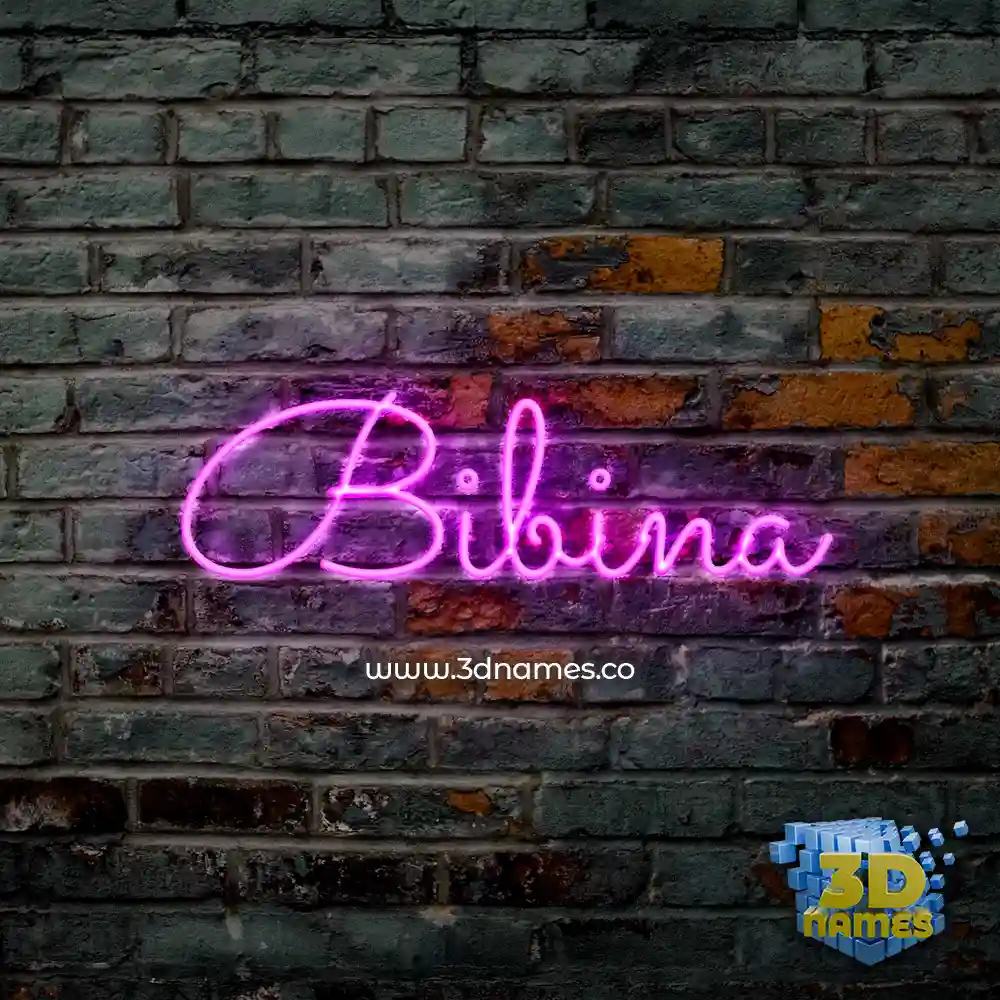 bibina in Pink Neon style - 3D name wallpaper