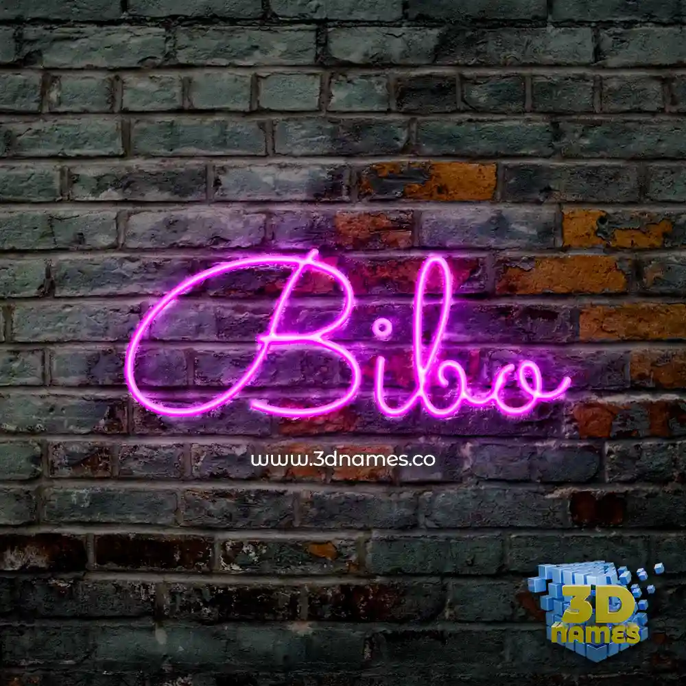 bibo in Pink Neon style - 3D name wallpaper