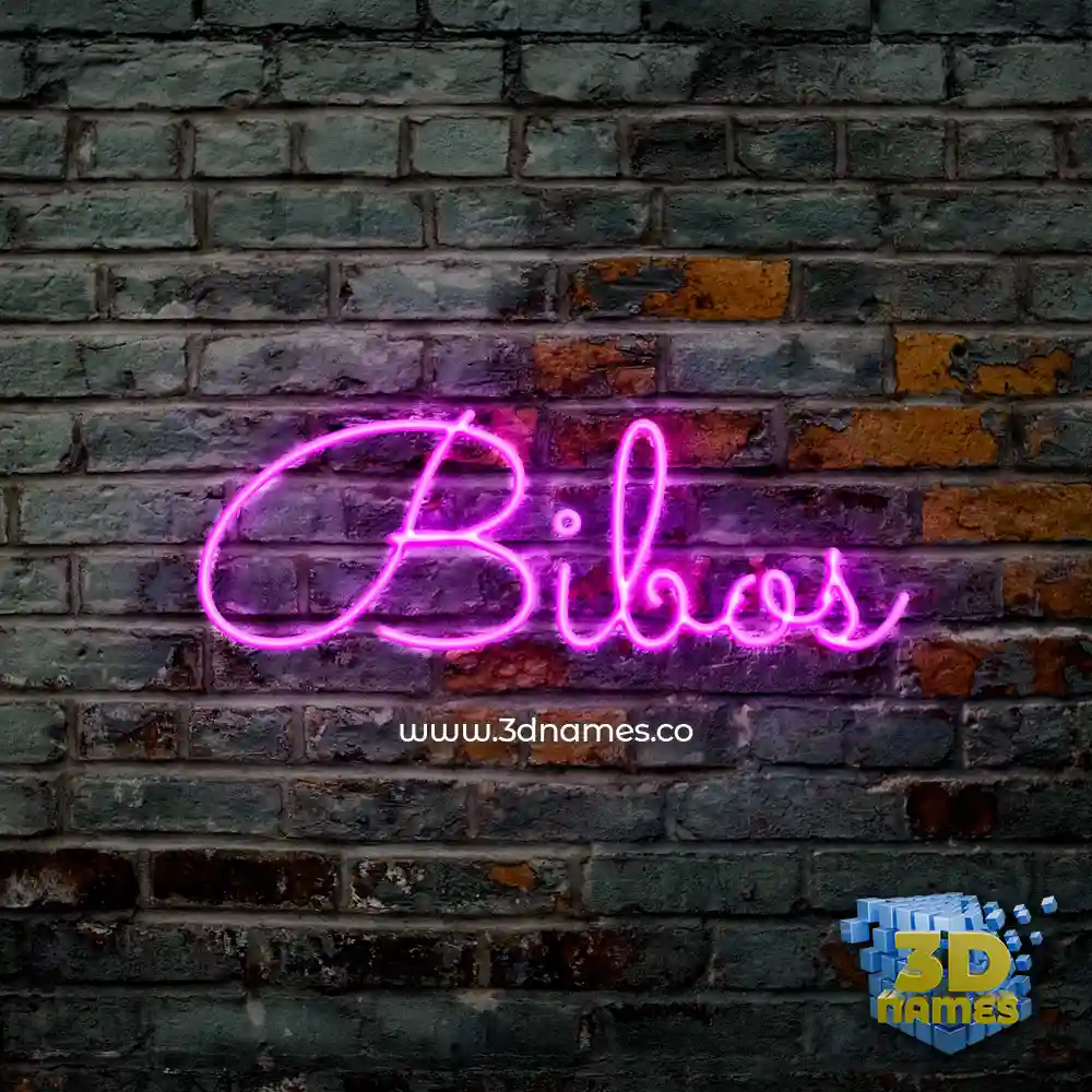 bibos in Pink Neon style - 3D name wallpaper