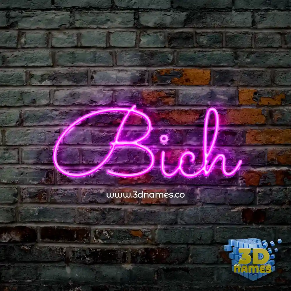 bich in Pink Neon style - 3D name wallpaper