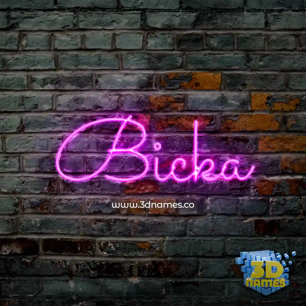 bicka in Pink Neon style - 3D name wallpaper