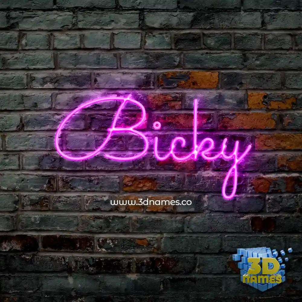 bicky in Pink Neon style - 3D name wallpaper