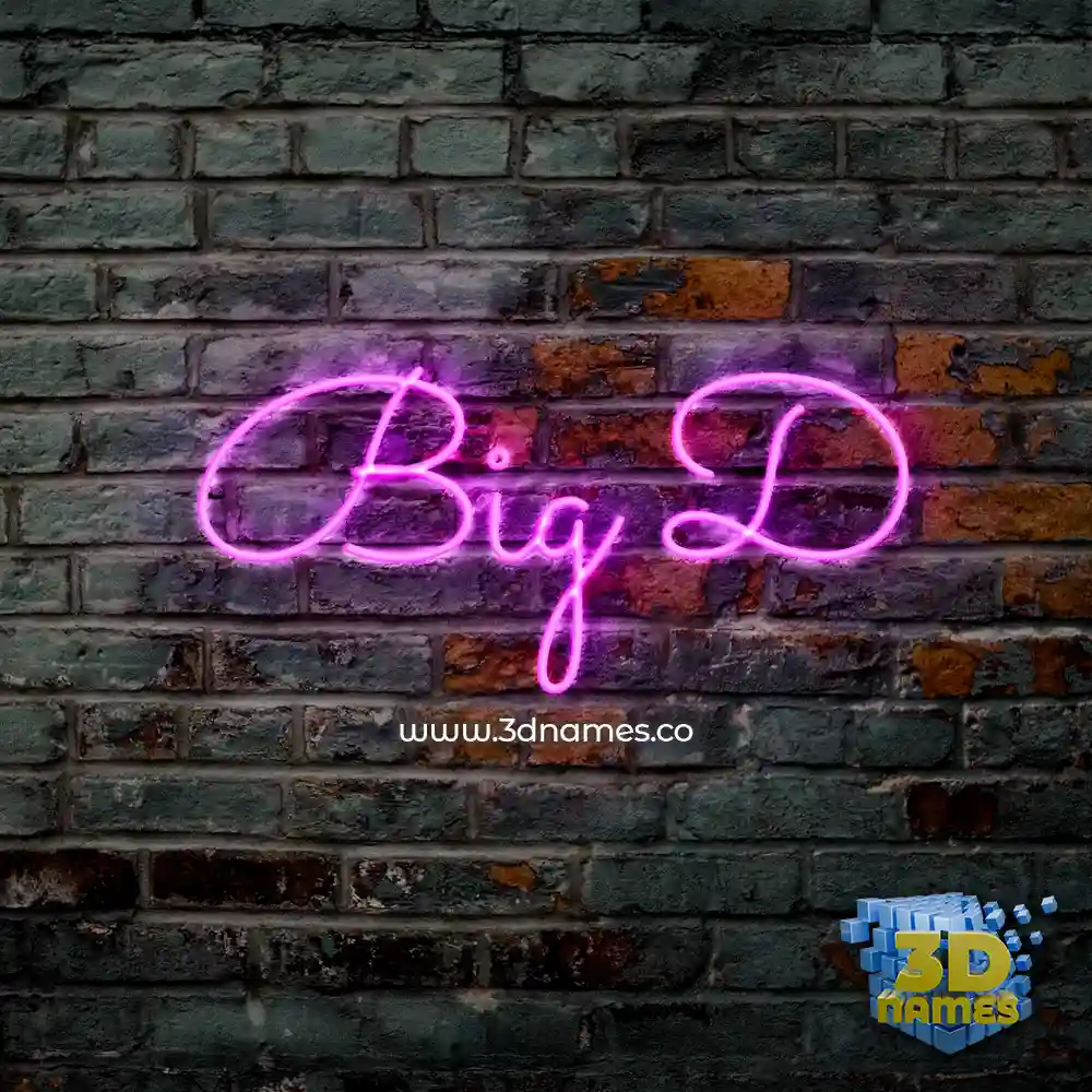 big d in Pink Neon style - 3D name wallpaper