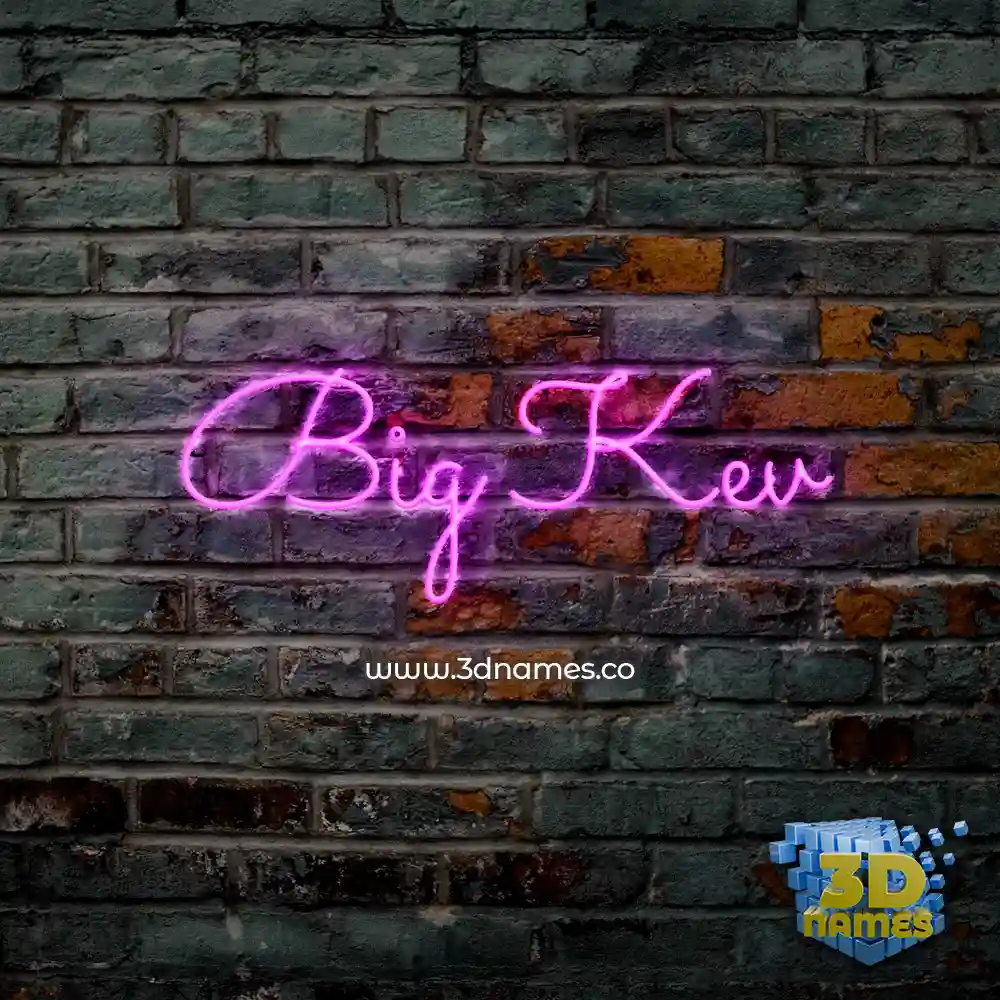 big kev in Pink Neon style - 3D name wallpaper