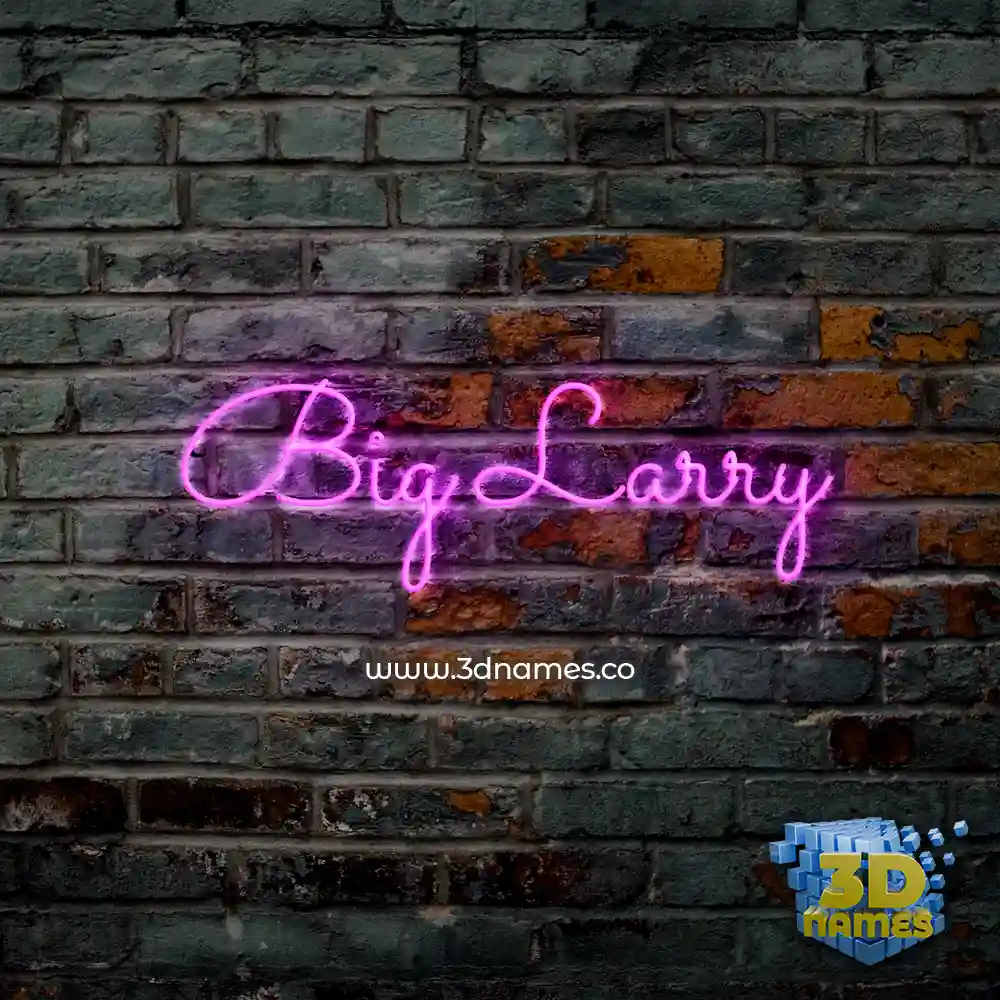 big larry in Pink Neon style - 3D name wallpaper