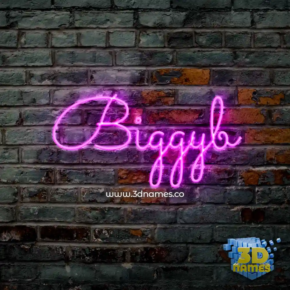 biggyb in Pink Neon style - 3D name wallpaper