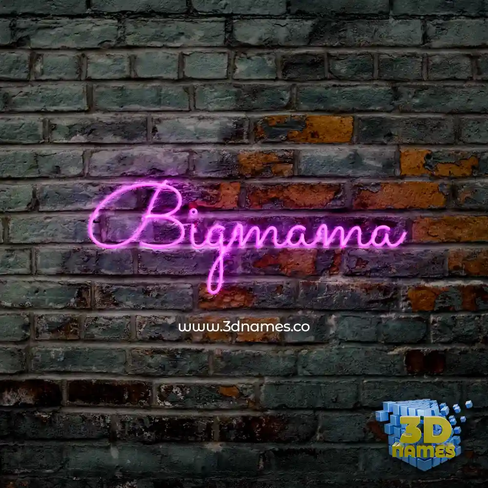 bigmama in Pink Neon style - 3D name wallpaper