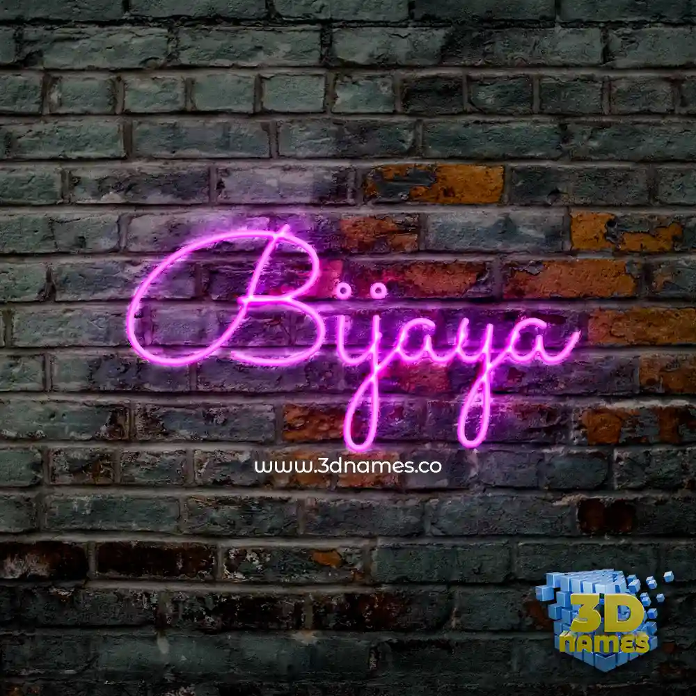bijaya in Pink Neon style - 3D name wallpaper