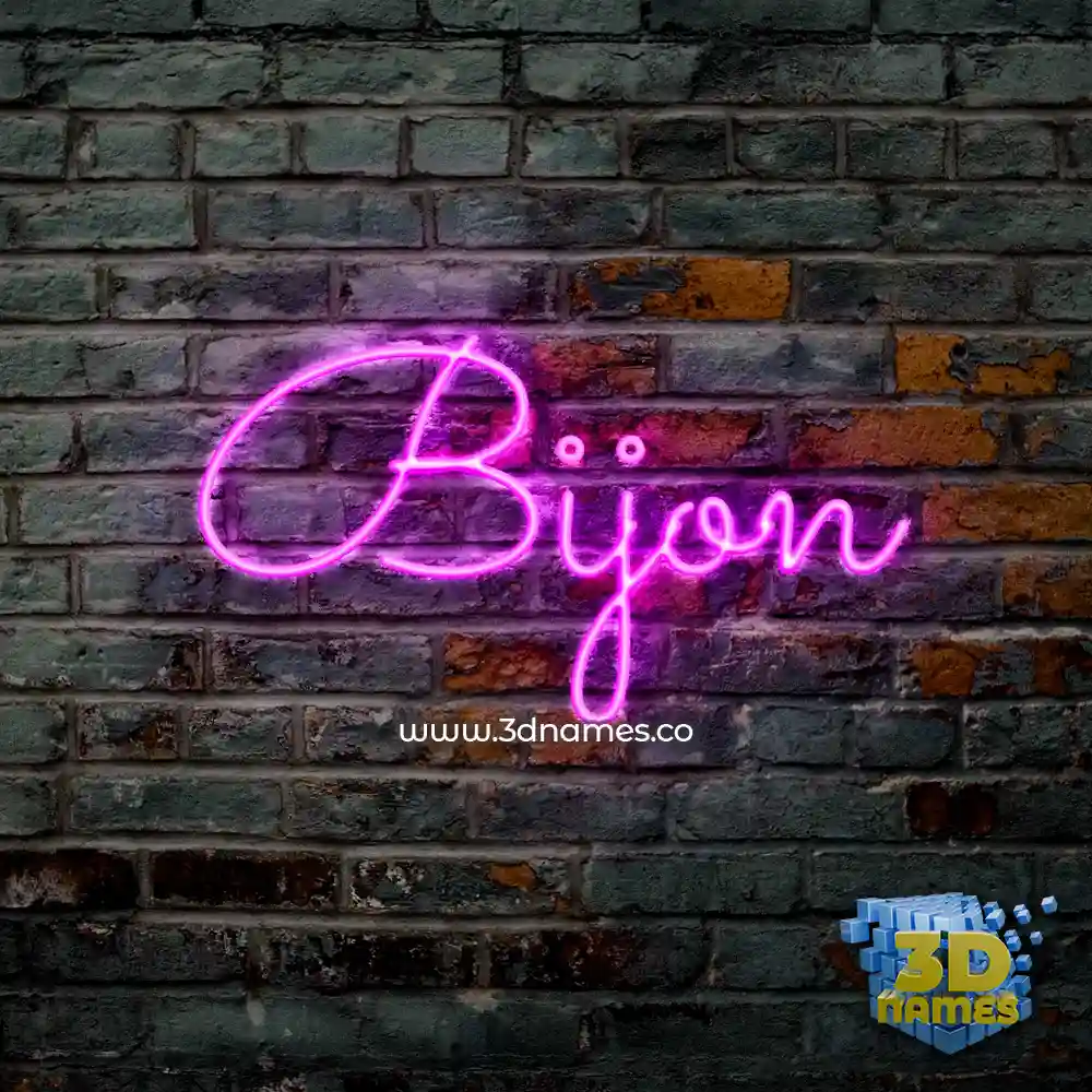 bijon in Pink Neon style - 3D name wallpaper