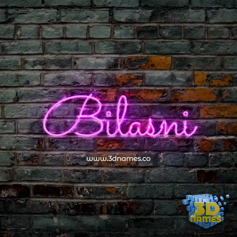 bilasni in Pink Neon style - 3D name wallpaper