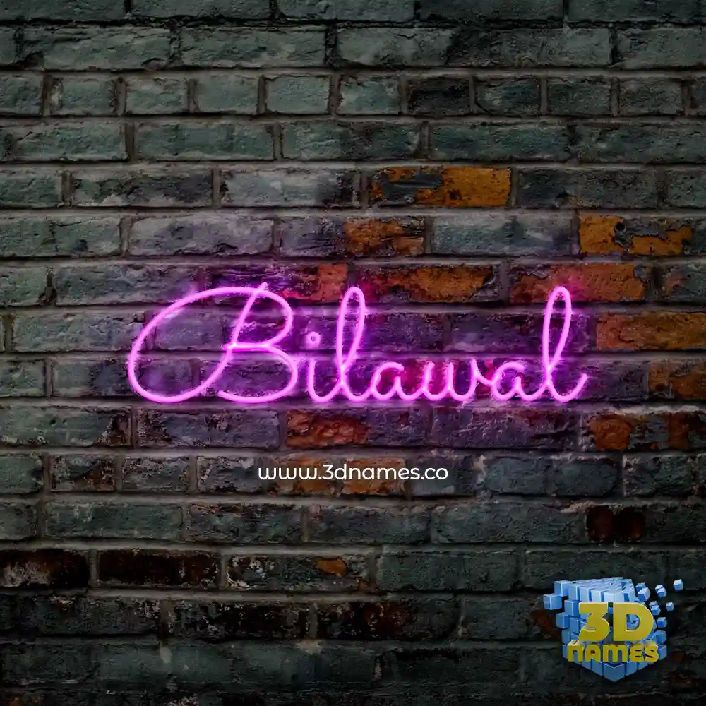 bilawal in Pink Neon style - 3D name wallpaper