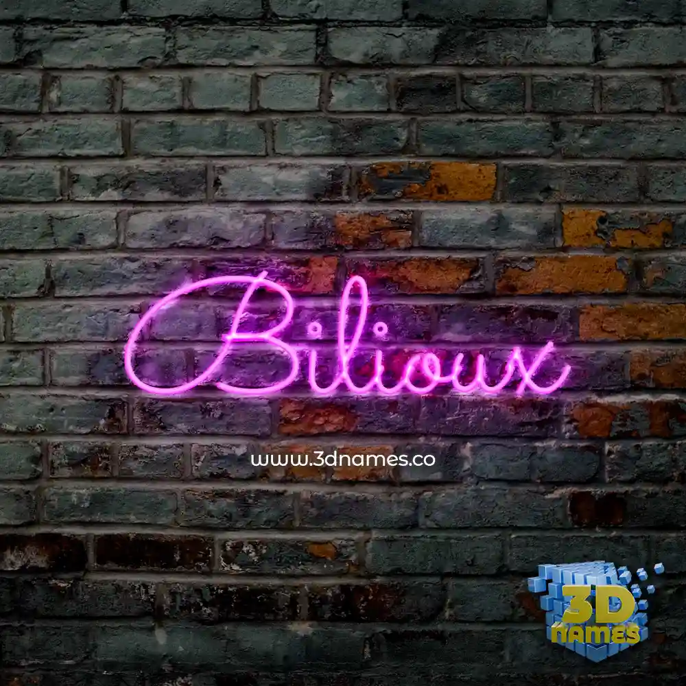 bilioux in Pink Neon style - 3D name wallpaper