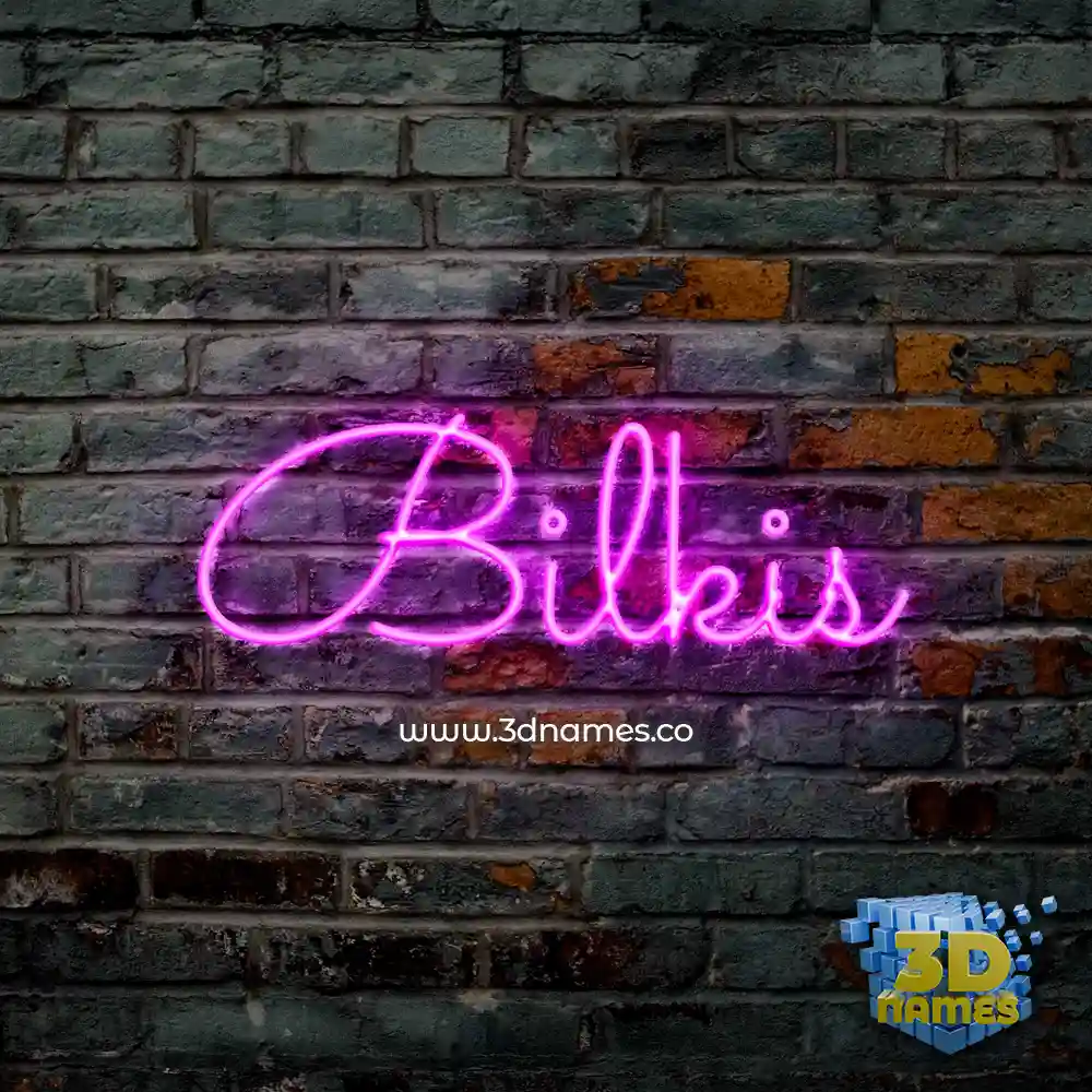 bilkis in Pink Neon style - 3D name wallpaper