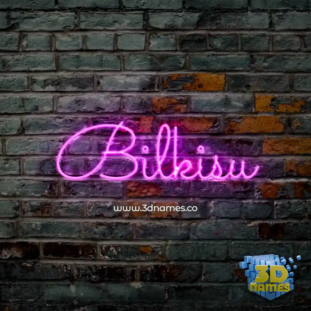 bilkisu in Pink Neon style - 3D name wallpaper