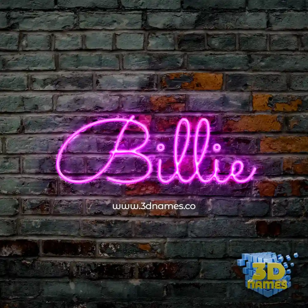 billie in Pink Neon style - 3D name wallpaper