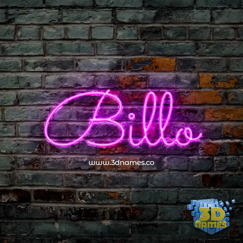 billo in Pink Neon style - 3D name wallpaper