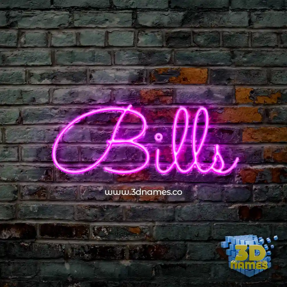 bills in Pink Neon style - 3D name wallpaper