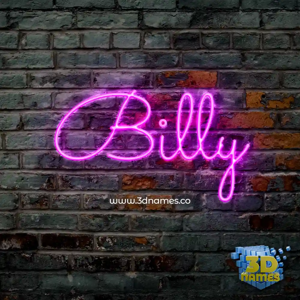 billy in Pink Neon style - 3D name wallpaper