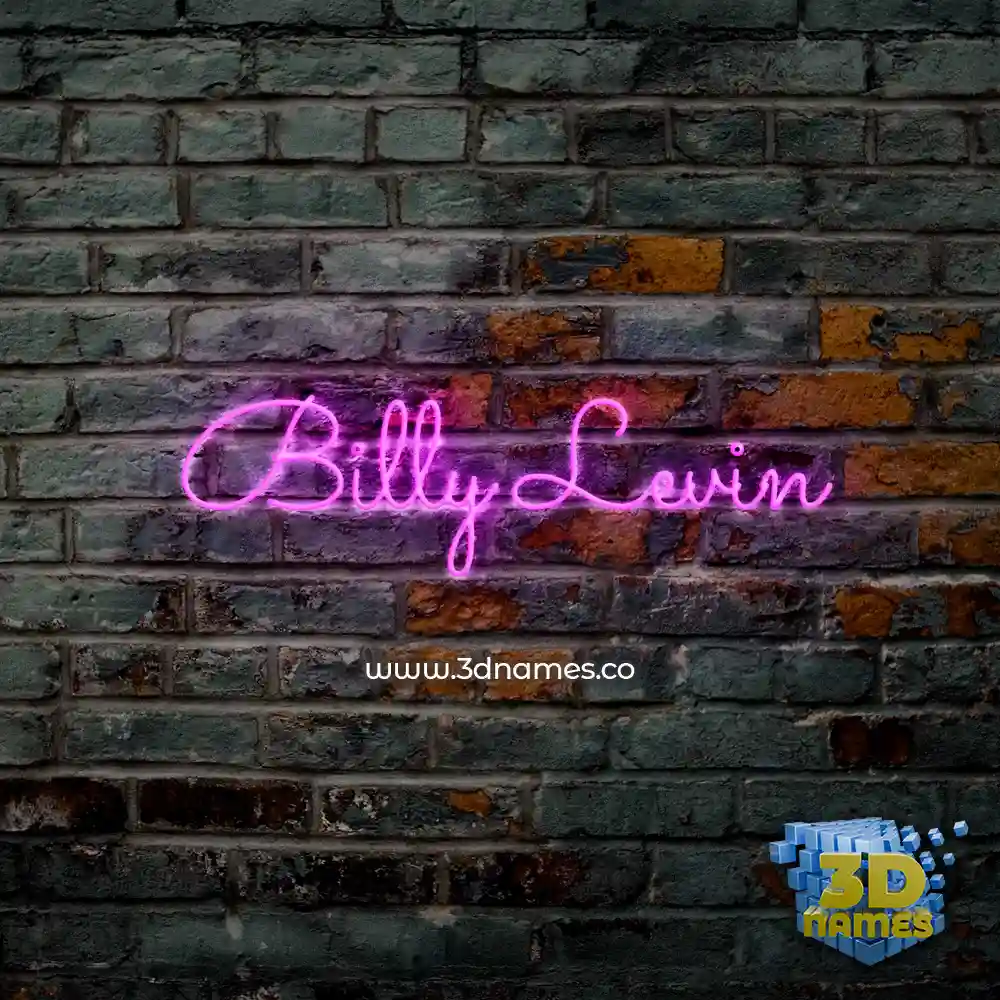 billy levin in Pink Neon style - 3D name wallpaper