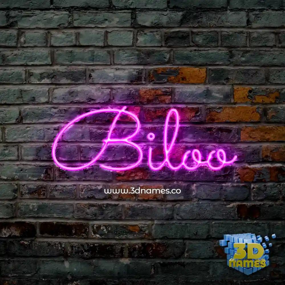 biloo in Pink Neon style - 3D name wallpaper