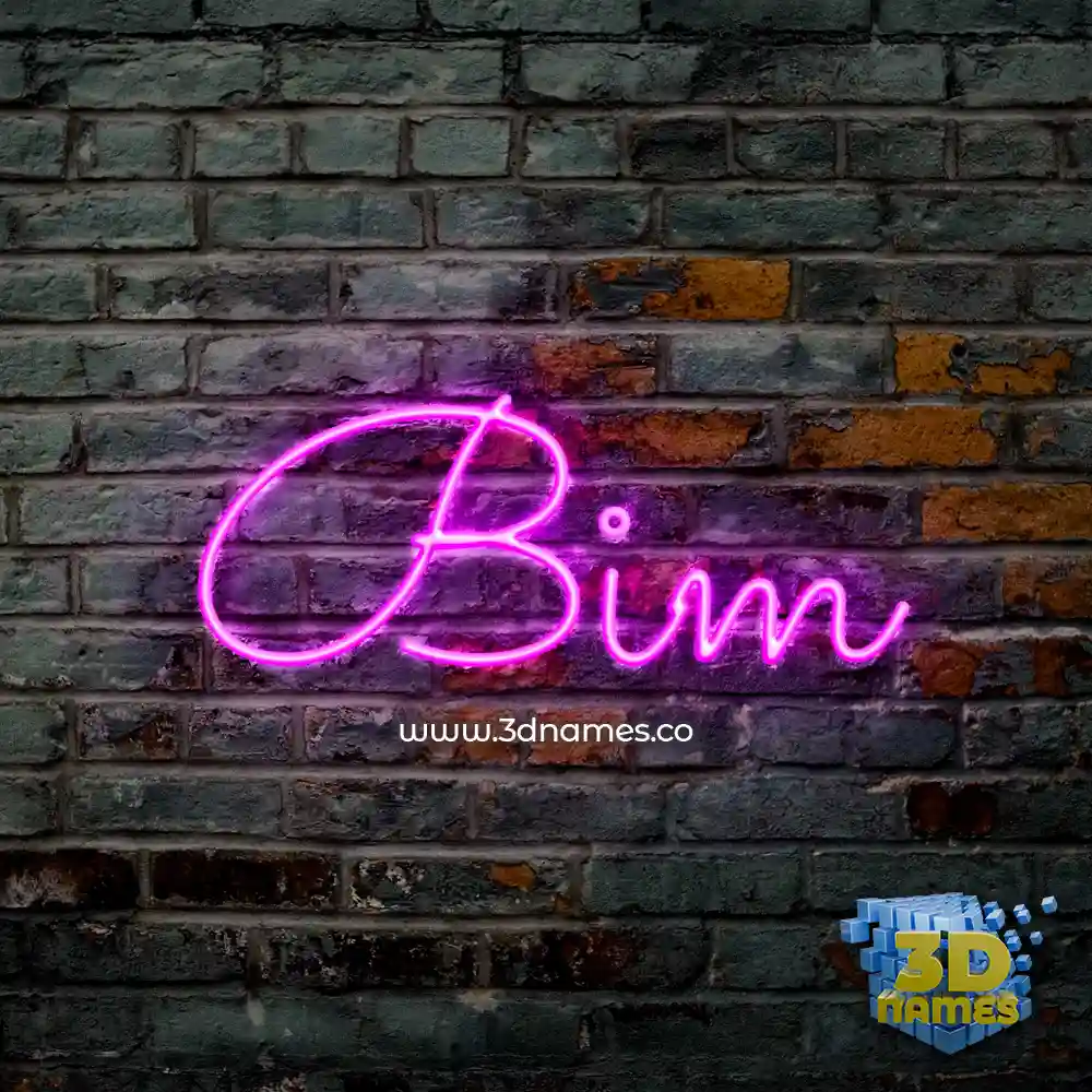 bim in Pink Neon style - 3D name wallpaper