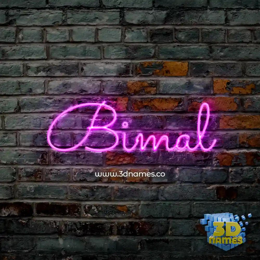 bimal in Pink Neon style - 3D name wallpaper