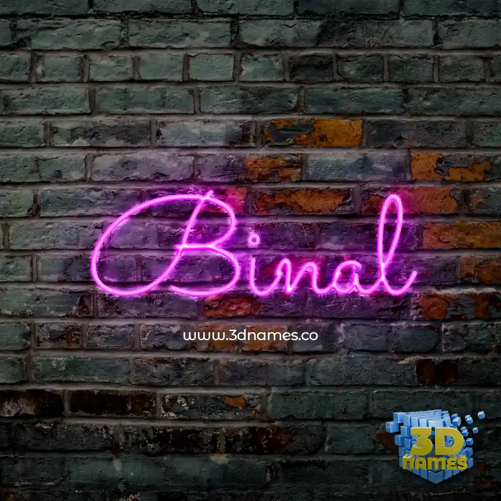 binal in Pink Neon style - 3D name wallpaper