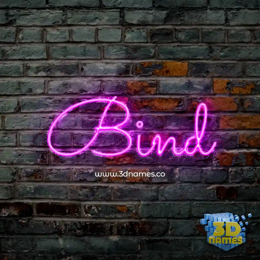 bind in Pink Neon style - 3D name wallpaper