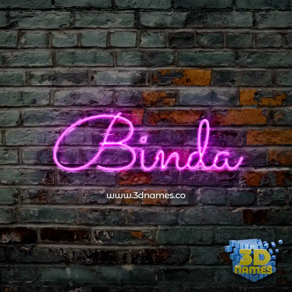binda in Pink Neon style - 3D name wallpaper