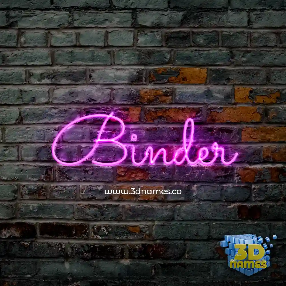 binder in Pink Neon style - 3D name wallpaper
