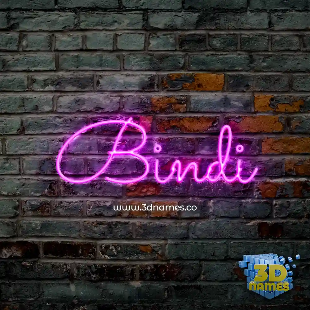 bindi in Pink Neon style - 3D name wallpaper