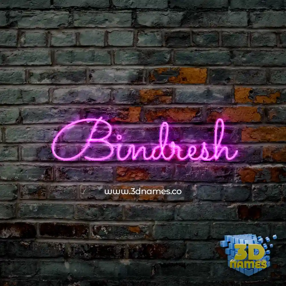 bindresh in Pink Neon style - 3D name wallpaper