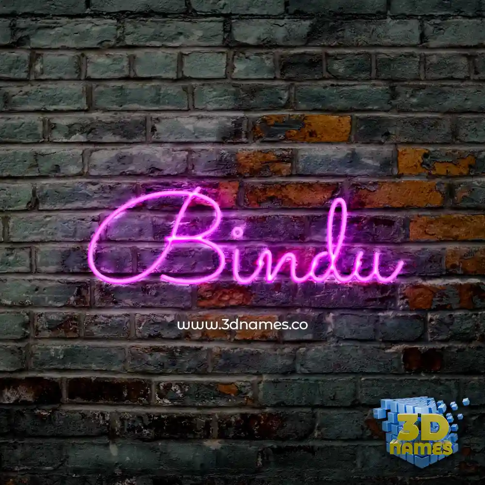 bindu in Pink Neon style - 3D name wallpaper