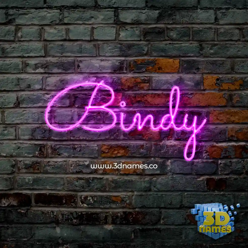 bindy in Pink Neon style - 3D name wallpaper